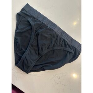 Polo Ralph Lauren Mens Black Cotton Stretch Briefs XL Logo Waistband Underwear